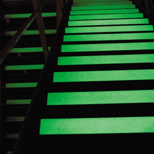 GRP Glow in Dark Stair Nosing Glow stair nosing Safety Products Direct